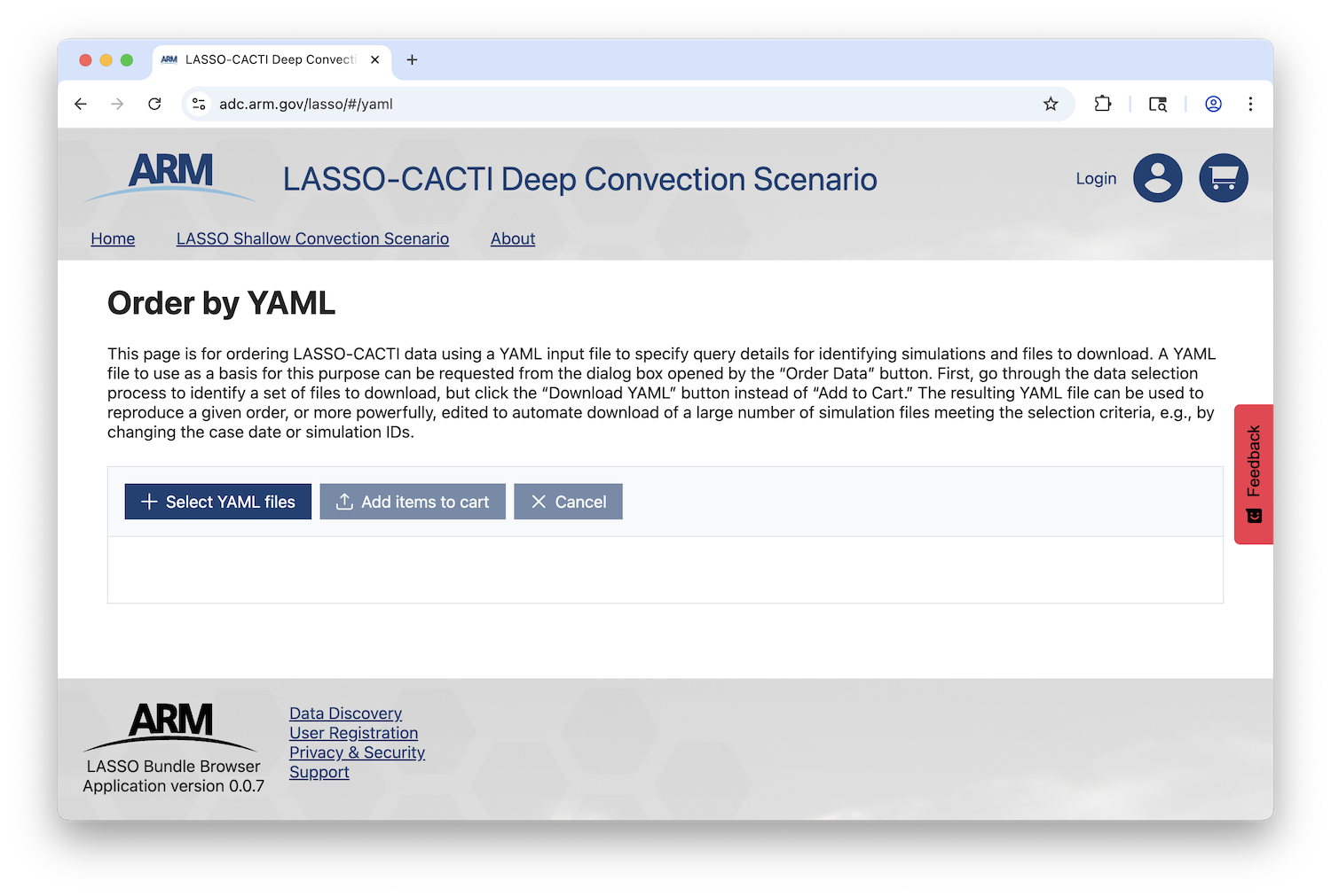 LASSO-CACTI Bundle Browser YAML ordering